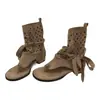 Botas de Verano Chuyu Ji para Mujer 2026 Nuevas Botines de Tacón Bajo Sandalias Caladas Botines Cortos Pinza para Dedo Botas de Mujer