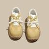 Tênis de Treino Retro Agande para Mulheres 2025 Novo Primavera e Verão Popular Amarelo Aumentador de Altura Casual com Combinação de Cores Sapatos Esportivos para Mulheres