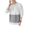 Tops para Hombre de Otoño e Invierno, Camisetas Juveniles de Manga Larga, Sudaderas de Cuello Redondo para Hombre, Prendas Base Sueltas y Versátiles para Abrigo
