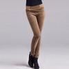 Leite de Mamão Outono e Inverno Nova Moda Estilo Coreano Temperamento Skinny Base Casual Calça Feminina Veludo Cotelê Skinny Calça Lápis