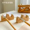 Suporte de Pincéis de Unha de Madeira Maciça Japonês Salão de Unhas Caneta para Desenho de Linhas de Esmalte em Gel Suporte de Mesa Armazenamento Multifuncional de Arte para Unhas de Madeira