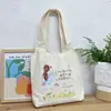 Bolsa colete de ombro e mão estilo preguiçoso de grande capacidade original, estilo coreano simples, bolsa de lona para estudantes, bolsa de livros feminina de verão