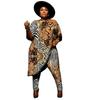 2021 Moda europea y americana transfronteriza Amazon conjunto de dos piezas para mujer sexy elegante de hombros descubiertos estampado de hombros descubiertos talla grande