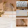 Placa de Número de Mesa Acrílico Transparente Transfronterizo con Arco DIY en Blanco para Boda, Placa de Asiento, Adornos para Decoración de Eventos y Fiestas