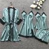 Pijamas Transfronterizos, Pijamas Femeninos, Conjunto de Cuatro Piezas, Pijamas Coreanos de Tirantes, Ropa de Casa para Mujer con Almohadillas en el Pecho, Pijamas 2103