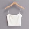 Verano AP2093-20 Nuevo Estilo Europeo y Americano Chica Atractiva Sexy Cuello en U Doble Capa Correa de Cuero Súper Corta Camiseta Base Tirantes