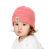 Gorro de bebé otoño e invierno Europa y Estados Unidos nuevo gorro de punto de lana para niños recién nacidos gorra con etiqueta MOK 16 colores