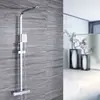 Conjunto de chuveiro quadrado de temperatura constante, chuveiro inteligente de temperatura constante, cabeça de chuveiro de alta pressão, chuveiro redondo de latão de temperatura constante