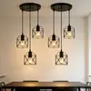 Lámpara Colgante Hexagonal Pequeña Estilo Industrial Creativa y Personalizada Transfronteriza para Entrada, Escalera, Pasillo, Comedor, Dormitorio, Lámpara de Arte en Hierro