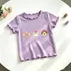 Camiseta de Manga Corta para Niña Amazon Verano 2026 Seda de Hielo Camiseta Básica de Media Manga para Niños Top Elegante para Bebé