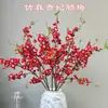 Flores de Ciruelo Artificiales para Decoración del Hogar, Flores de Ciruelo de Cera Roja para Bodas y Accesorios de Fotografía para el Hogar, Flores Falsas Decorativas al por Mayor