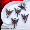 Accesorios de Estilo Oscuro Estilo Europeo y Americano Mariposa Negra Pistola Cruz de Rosa Colgante Pulsera de Cuentas DIY Collar