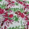 Malla Impresa 40D Poliéster Elástico Malla Impresa, Brillante Festivo Rosa Rojo Flor Hoja Verde Vestido Camisa Base Superficie