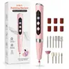 Lima Pulidora de Uñas Eléctrica Recargable 2 en 1 Lámpara Pulidora de Uñas Luz Roja Sin Oscurecimiento de Manos