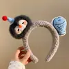 Faixa de Cabeça de Pinguim Peixe Plush Criativo Fofo Feminina Desenho Animado Fofa Faixa de Cabeça Grampo de Cabelo Lavagem de Rosto Foto Pressionar Cabelo Faixa de Cabeça para Cabelo