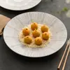 Platos de Servicio Cerámicos con Doble Espada y Esmalte Blanco Hechos de Fábrica, Vajilla de Hotel, Presentación Artística de Platos de Gama Alta, Platos de Cena Redondos
