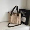 Bolsa de Lona Estilo Coreano para Mujer 2026 Nueva Moda Simple Casual Gran Capacidad Bolsa Tote Estudiante Escuela Bolso de Hombro Único