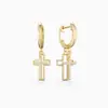 Pendientes Transfronterizos de Nuevo Estilo con Circonita Microincrustada y Diseño Hueco para Mujer, Populares en Europa y América, Pendientes Personalizados, Pendientes de Aro, Diseño de Cruz