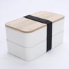 Caja de Almuerzo de Plástico de Doble Capa Procesada y Personalizada Caja de Almuerzo de Doble Capa de Bambú y Madera Estilo Japonés Caja de Almuerzo para Estudiantes y Trabajadores de Oficina Caja de Almuerzo