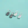 Pingente de Tag de Segurança de Maçã em Prata Esterlina S925 Pulseira de Corda Artesanal DIY Pulseira de Cristal Acessórios de Pingente para Pulseira