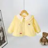 Abrigo de Primavera y Otoño para Niña con Cuello de Muñeca de Encaje, Cierre de Cremallera, Lazo de Gato 3D, Abrigo Elegante
