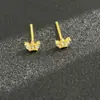 Novos Brincos S925 Prata Banhados a Ouro Mini Coroa Cravejados de Diamantes, Versáteis e Luxuosos, Adequados para o Dia a Dia