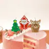 Navidad Lindo Dibujo Animado Santa Claus Alce Árbol de Navidad Vela Pastel Decoración para Fiesta Infantil Venta al por Mayor de Velas