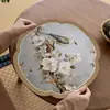 Tapete Drenante de Secagem Rápida Estilo Chinês Tapete Absorvente de Água de Lama Diatomácea Antiderrapante Tapete Drenante Tapete de Decoração para Sala de Estar Sala de Jantar Tapete para Vaso