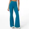 Pantalones de Pierna Ancha Acampanados Ajustados de Cintura Alta para Mujer Europeas y Americanas para Deportes, Correr y Fitness 2551