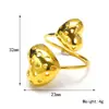 Anillo Europeo y Americano Nuevo con Diseño de Corazón Calado Transfronterizo para Mujer, Acero Inoxidable Oro 18K Forma de Corazón Versátil Sin Decoloración Joyería para Manos al por Mayor