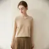 Suéter 100% caxemira para mulheres, gola V, corte solto, blusa base modeladora, novo modelo outono e inverno 2026, suéter quente de pronto a vestir premium