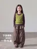 Conjunto de Top para Niñas 2026 Otoño Nuevo Estilo Conjunto de Dos Piezas en Contraste de Color en Capas para Niños Ropa de Manga Larga para Primavera y Otoño