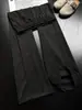 Pantalones de Espiga Estilo Old Money para Hombre Otoño Estilo Esposo Corte Limpio Pierna Recta Americana Pierna Ancha Casual Pantalones Largos