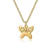 Collar Colgante de Mariposa de Acero Inoxidable Más Vendido de Temu Transfronterizo, Collar Personalizado de Acero de Titanio Hueco, Cadena para Clavícula de Mujer al por Mayor