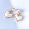 Pendientes retro franceses Xiaoxiang adorables de alta calidad con forma de corazón de melocotón, modernos, dulces, de lujo ligero, para socialité, pendientes elegantes y exquisitos para mujer