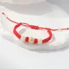 Pulseira Trançada Pedra Luminosa Doze Signos do Zodíaco Fio Vermelho Fio Preto Contas Luminosas Pulseira de Casal Estudante Feminina Atacado