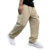 Amazon Sitio Independiente Transfronterizo Ropa de Trabajo para Hombre Primavera y Otoño Bolsillos Múltiples Color Sólido Pierna Recta Pantalones Deportivos Casuales