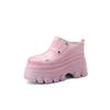 Mocasines de 12 cm de altura que aumentan la altura, tacón alto, punta cerrada, pantuflas medias, ropa exterior para mujer, zapatos Muller de verano, sandalias casuales de plataforma