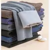 Calzoncillos largos de terciopelo para hombre, terciopelo de doble cara, gris, cintura alta, tiro profundo, talla grande, leggings de lana sueltos