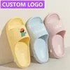 Pantuflas gruesas con logo personalizado para vacaciones para mujer, pantuflas de moda antideslizantes para exteriores y playa, pantuflas de tacón alto para hombre y mujer