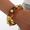Pulsera de Borde Ancho con Superficie de Espejo de Venta Caliente Transfronteriza Europea y Americana, Pulsera Brillante Exagerada Personalizada, Pulsera de Resina Acrílica