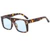 Óculos de Sol Quadrados Estampa de Leopardo Europeus e Americanos Moda Transfronteiriça Óculos de Sol Óculos de Sol Femininos High-end Emagrecimento Rosto Grande
