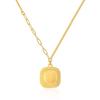 Collar de la Edad de Oro de Vietnam con arena, cadena de una pieza, anillo simple de la Edad de Oro para mujer, joyería, colgante chapado en oro de cobre