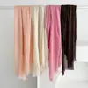 Bufanda de Algodón y Lino Plegada de Color Sólido Nueva para Mujer, Delgada, Multicolor, Artística, Chal Versátil, Protección Solar de Verano, Bufanda Ligera de Gasa