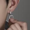 Pendientes de aguja de plata S925 para hombre, aretes sencillos personalizados de moda para estudiantes, estilo punk genial, nuevos, cuadrados y redondos para niños.