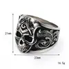 Anillo de Acero de Titanio para Hombre con Calavera Masónica Retro de Personalidad Europea y Americana, Anillo de Dedo de Moda Punk Tendencia Elegante