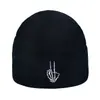 Gorro de Lana Bordado Calavera Dedo Hombres y Mujeres Otoño e Invierno Versátil Pareja Marca de Moda Cálido Gorro de Punto