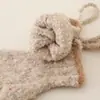 Bufanda de punto lisa de dos tonos para niños, calentador de cuello de otoño e invierno con guantes, conjunto suave y cálido de dos piezas para niños y niñas