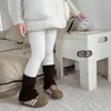 Leggings térmicas para meninas para outono e inverno, espessadas, aquecedores de perna em retalhos, aquecedores de perna de lã japonesa tricotados, meias largas, meias-calças infantis atacado
