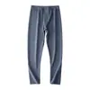 Traje de Ropa Interior Térmica de Cachemir de Cabra Alemana y Seda de Morera para Otoño e Invierno para Hombre Forrado de Forro Polar Sin Marcas Lija Ropa de Otoño para Hombre Cuello Redondo
